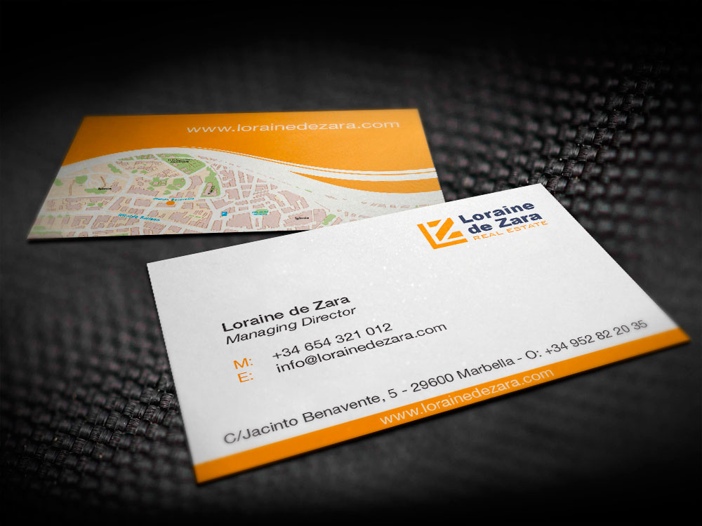 Business card design Loraine de Zara